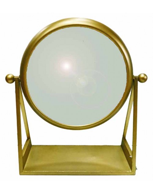 Επιτραπέζιος καθρέπτης 40*37*13 εκ. χρυσό μέταλλο 28-84